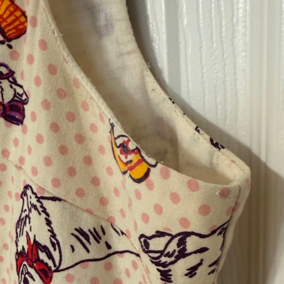 Whimsical Mod Cloth Polka Dot Corgi Dog Belted Dress Red Purple XL - Picture 9 of 9